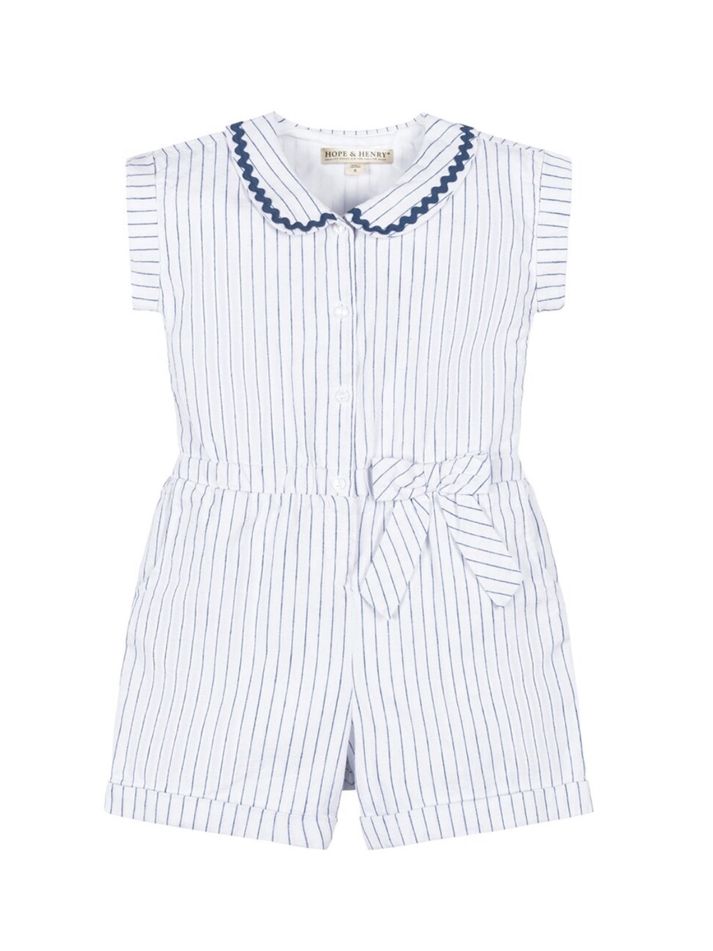 NWT Hope & Henry Organic Cotton/Linen Blend Stripe Romper